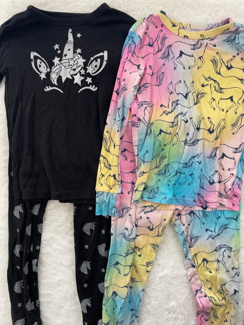 SALE! Gap Kids Unicorn Pajama Set Bundle Size 8 - Black + Rainbow - 2 Pack